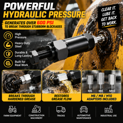 🔧 Hydraulic Grease Fitting Cleaner – Restore Blocked Grease Flow In Minutes