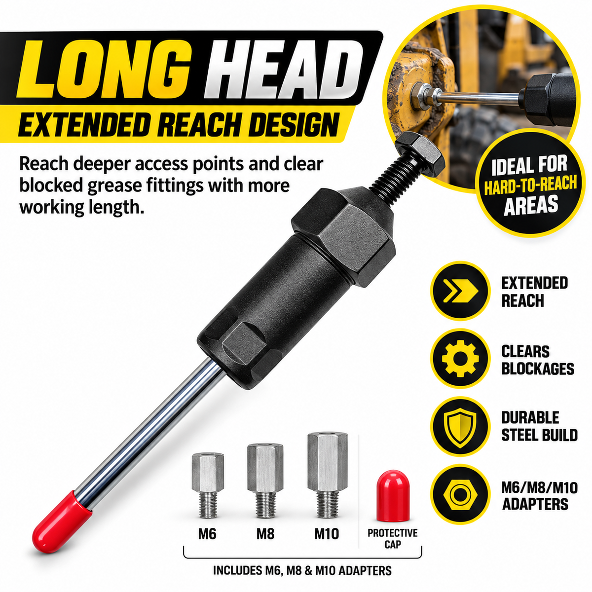 🔧 Hydraulic Grease Fitting Cleaner – Restore Blocked Grease Flow In Minutes