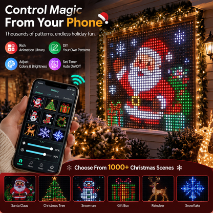 🎄 Smart RGB Pixel LED Curtain Lights | App-Controlled Dynamic Holiday Light Show for Outdoor Home Decoration