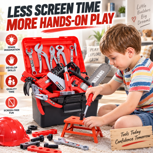 🔥 Ultimate Kids Tool Kit – Hands-On Pretend Workshop for Little Builders