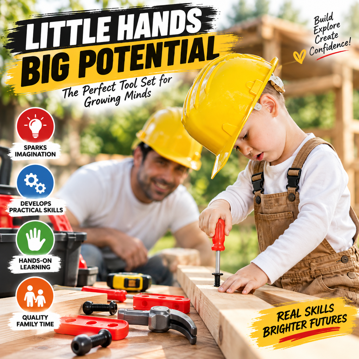 🔥 Ultimate Kids Tool Kit – Hands-On Pretend Workshop for Little Builders