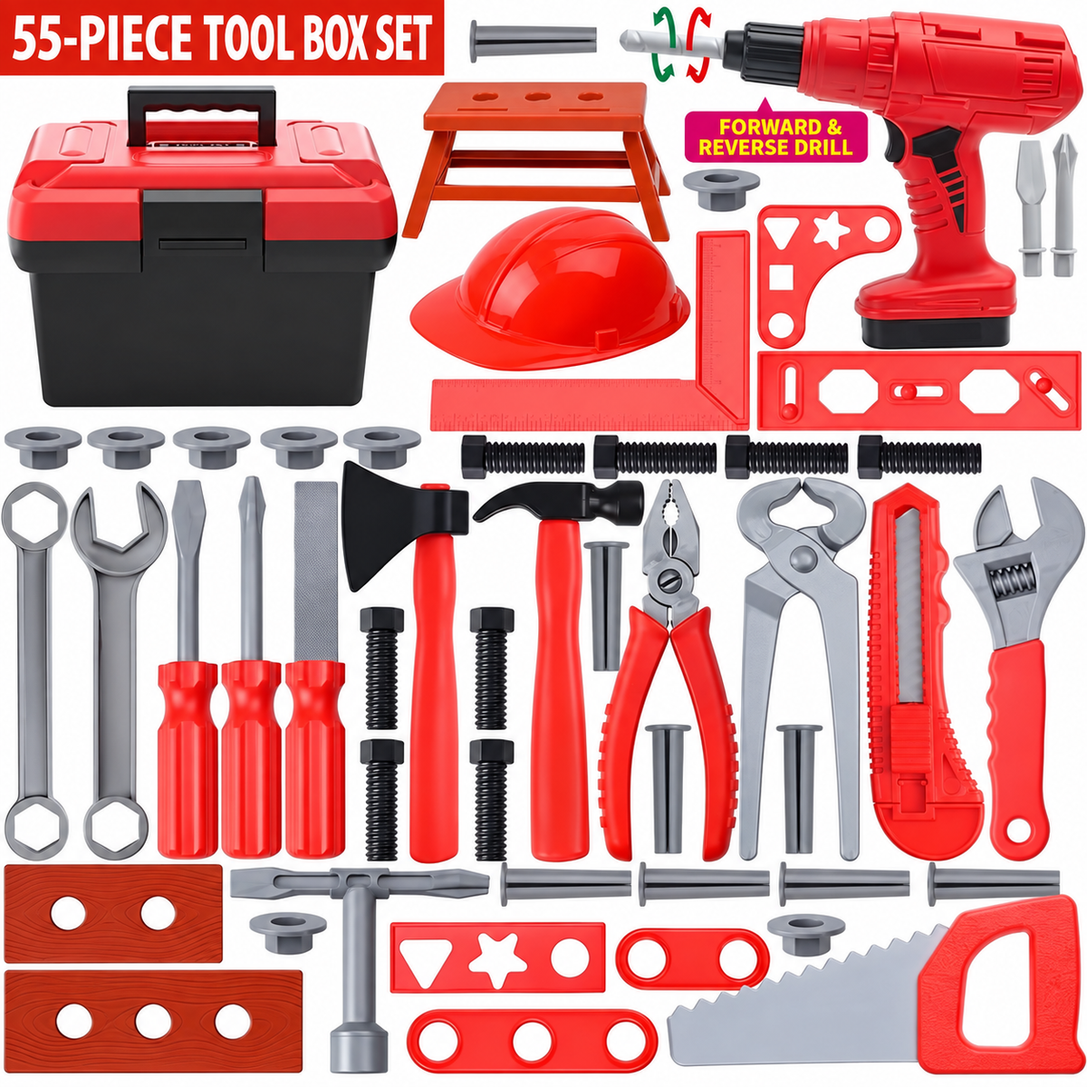 🔥 Ultimate Kids Tool Kit – Hands-On Pretend Workshop for Little Builders