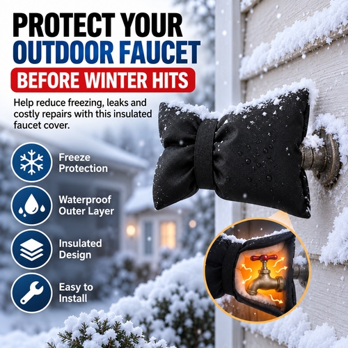 ❄️ Outdoor Faucet Cover | Winter Freeze Protection Insulated Spigot Protector