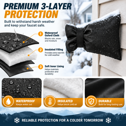 ❄️ Outdoor Faucet Cover | Winter Freeze Protection Insulated Spigot Protector