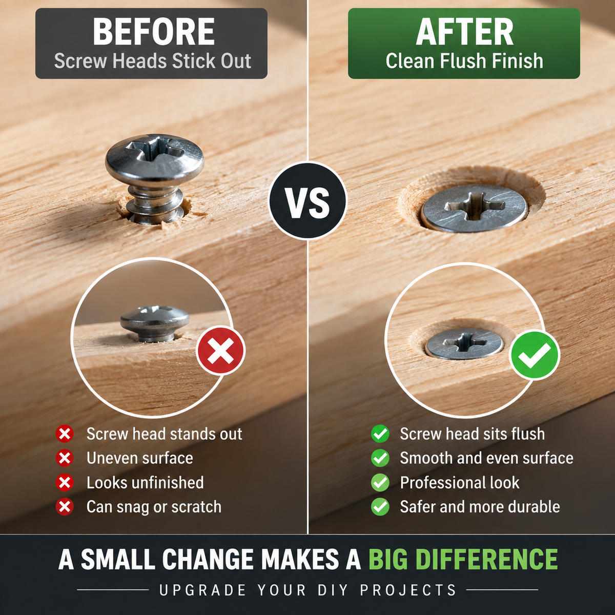 🛠️ Countersink Drill Bit Set – Create Professional Flush Screw Finishes For DIY Woodworking Projects
