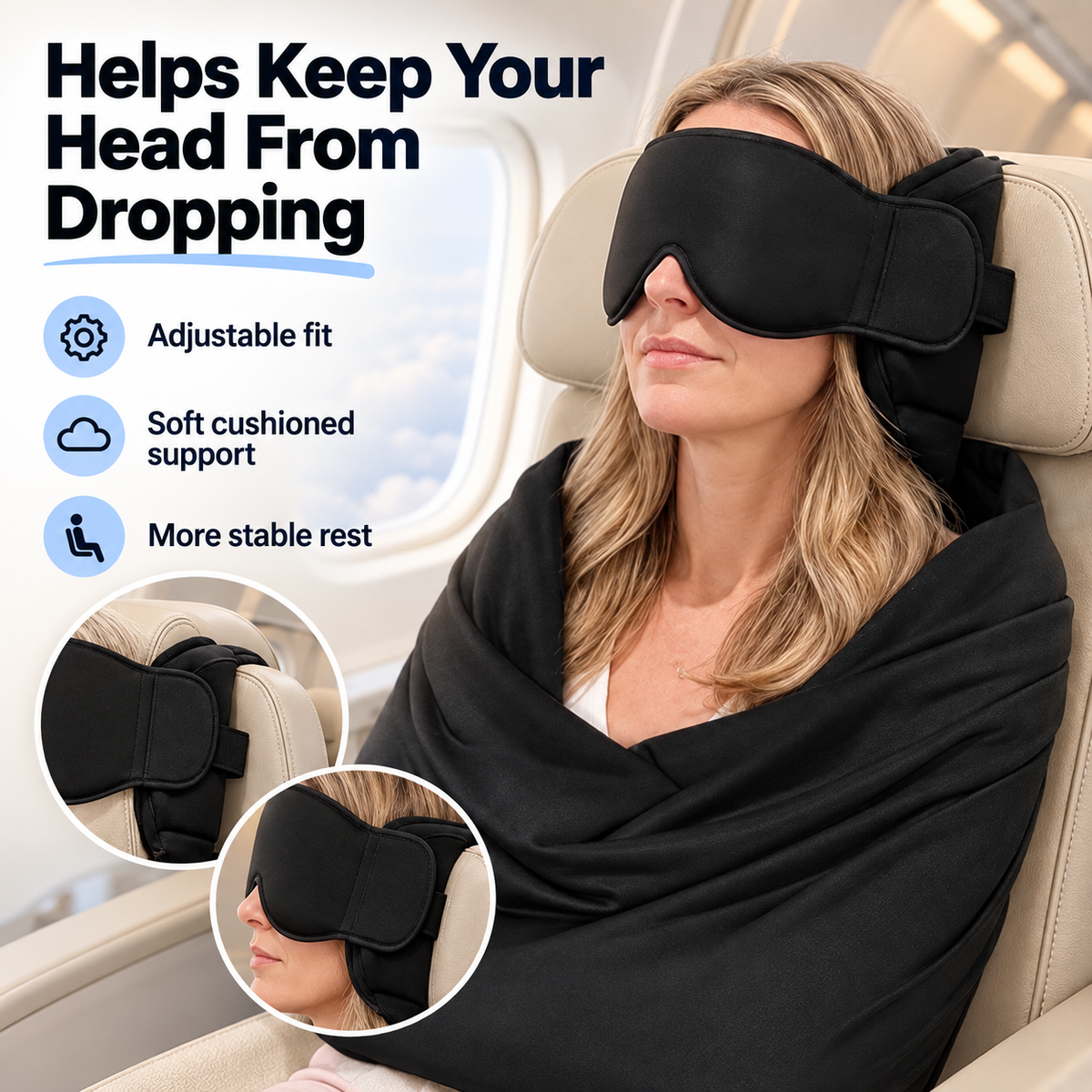 ✈️ 3-in-1 Full Support Travel Kit – Rest Better on Every Flight 😴💤