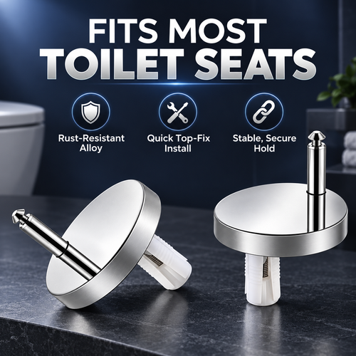 🚽 Stop the Wobble™ Toilet Seat Hinge Repair Kit – Adjustable Top-Fix Replacement Set