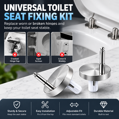 🚽 Stop the Wobble™ Toilet Seat Hinge Repair Kit – Adjustable Top-Fix Replacement Set