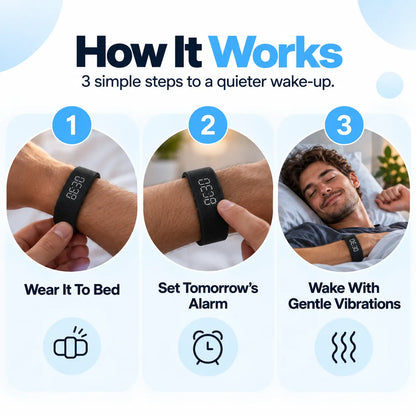 🎁Silent Vibration Alarm Clock – Wearable Wake-Up Band for Heavy Sleepers