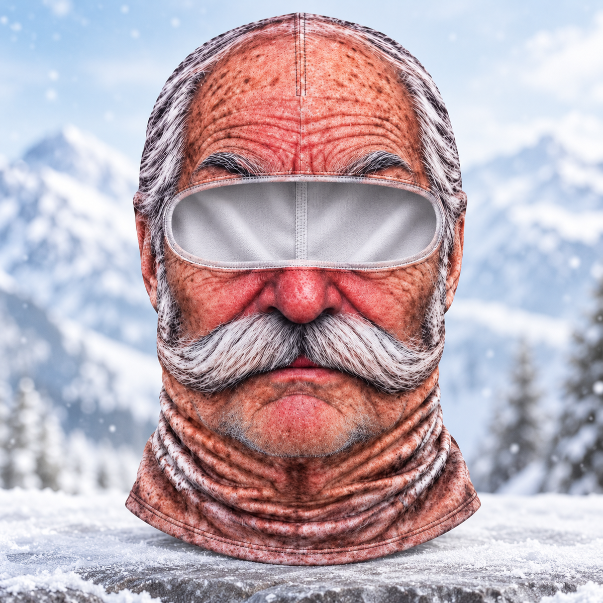 🤣 Funny Realistic Face Ski Mask – Full Coverage Balaclava for Skiing, Snowboarding & Winter Fun