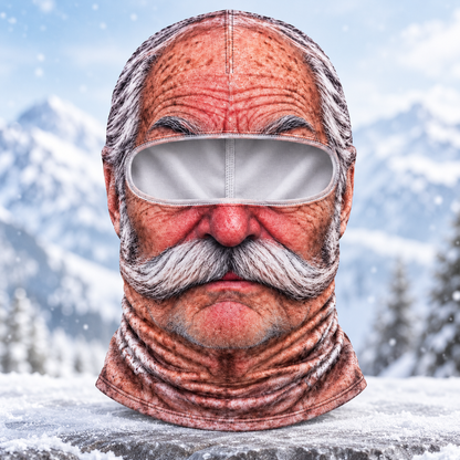 🤣 Funny Realistic Face Ski Mask – Full Coverage Balaclava for Skiing, Snowboarding & Winter Fun