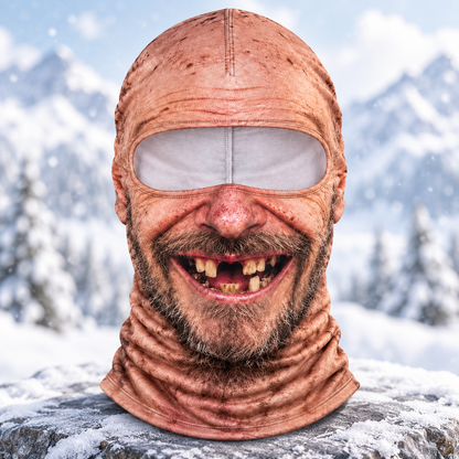 🤣 Funny Realistic Face Ski Mask – Full Coverage Balaclava for Skiing, Snowboarding & Winter Fun