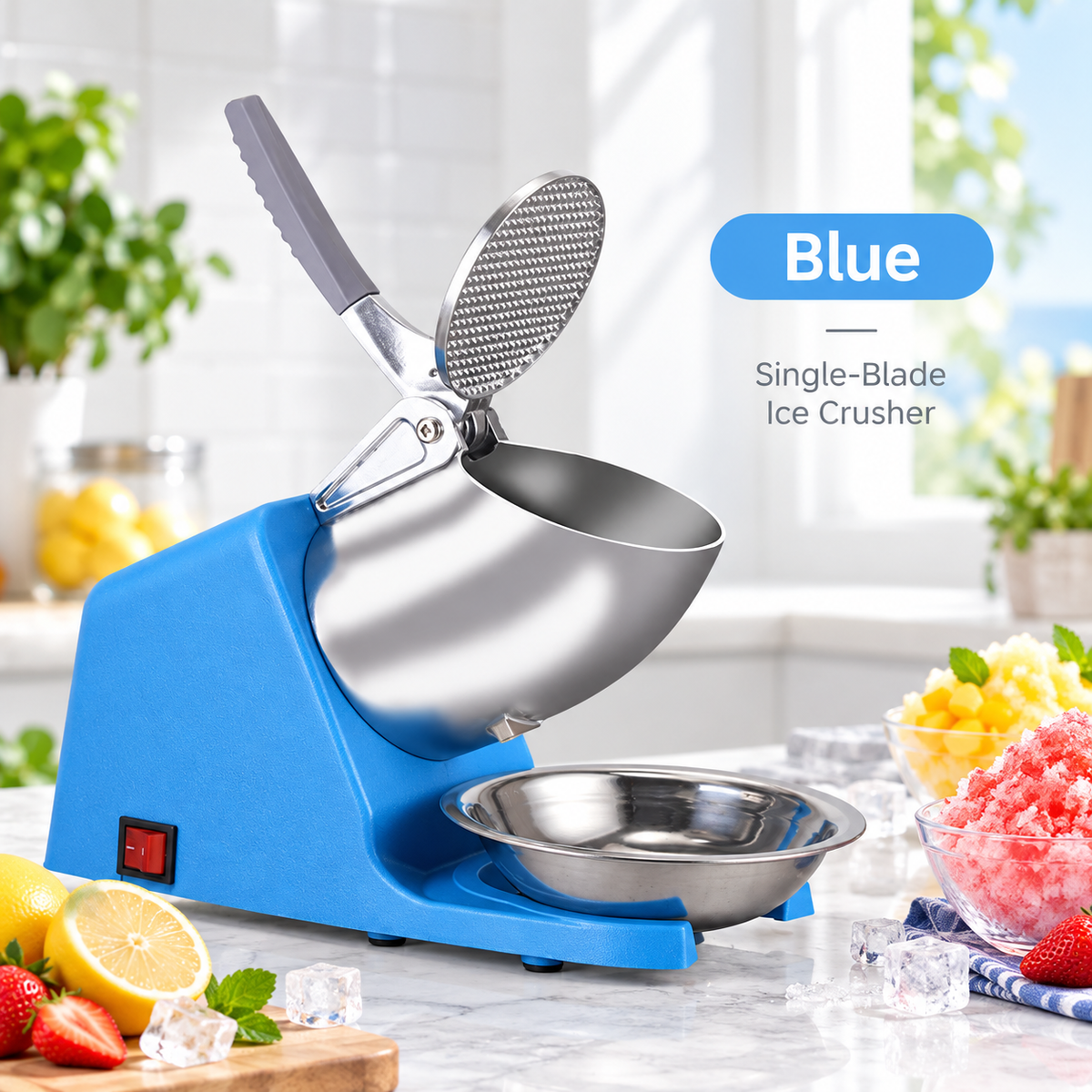 🍧 Electric Snow Cone & Shaved Ice Maker – 4 Blade Options for Fine to Coarse Ice