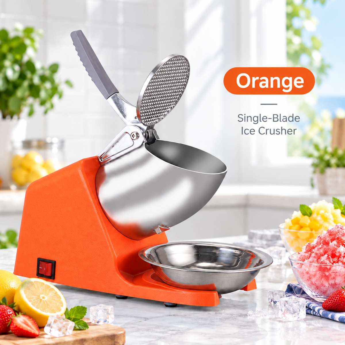 🍧 Electric Snow Cone & Shaved Ice Maker – 4 Blade Options for Fine to Coarse Ice