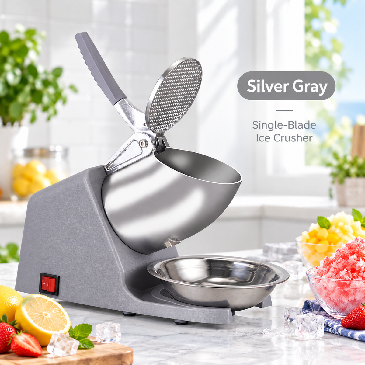 🍧 Electric Snow Cone & Shaved Ice Maker – 4 Blade Options for Fine to Coarse Ice