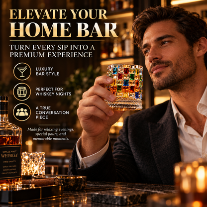 🥃 Rotating Crystal Whiskey Glass – Turn Every Pour Into A Luxury Experience