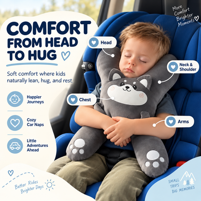 🧸 Kids Car Sleep Buddy™ – Full-Body Travel Pillow for Cozy Road-Trip Naps