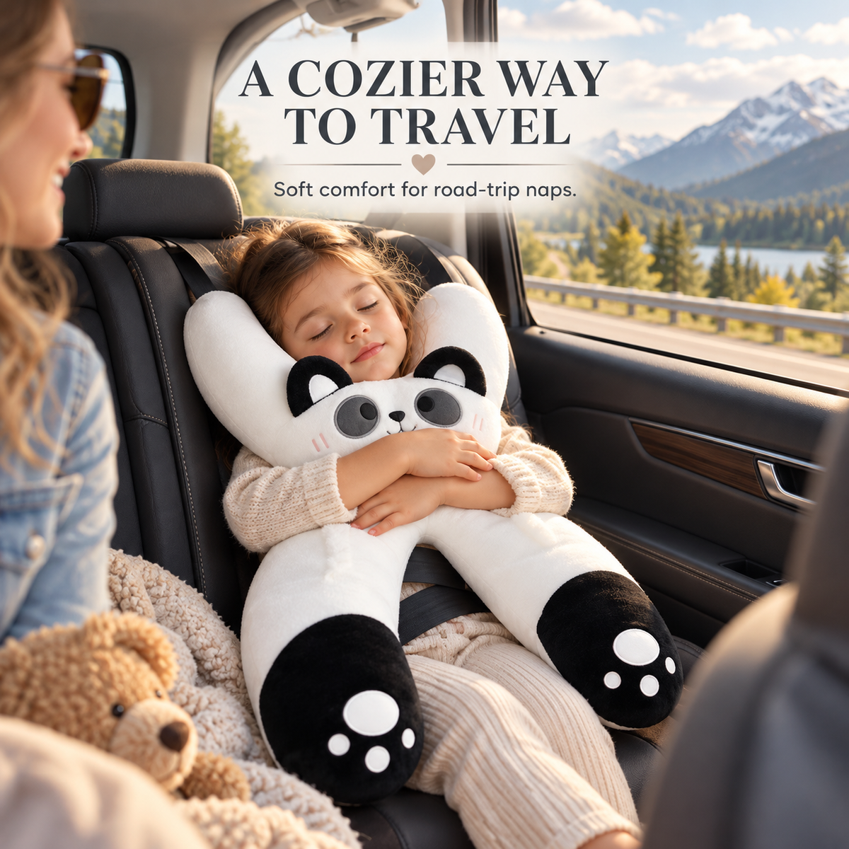 🧸 Kids Car Sleep Buddy™ – Full-Body Travel Pillow for Cozy Road-Trip Naps