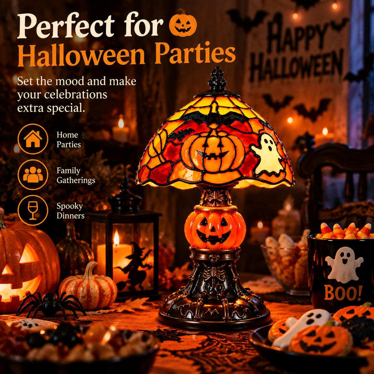 🎃 Vintage Halloween Pumpkin Lamp – Create A Cozy Haunted Glow For Your Home