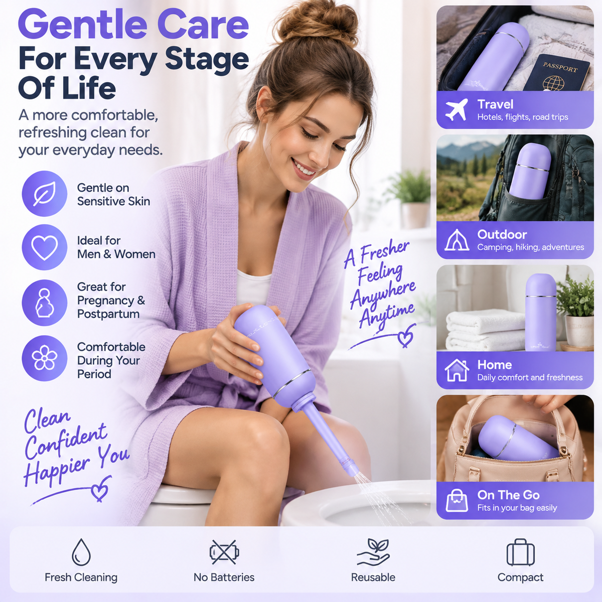 💧 Portable Bidet Bottle – Stay Fresh Anywhere With Gentle Personal Hygiene On The Go
