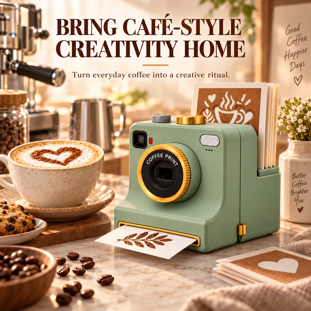 ☕ Coffee Stencil Art Maker – Create Café-Style Latte Designs in Seconds