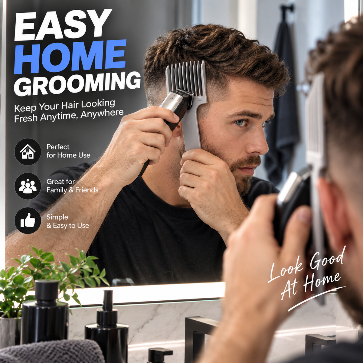 ✂️2PCS  2026 New DIY Fade Haircut Guide Comb – Cleaner Trims, Easier Touch-Ups