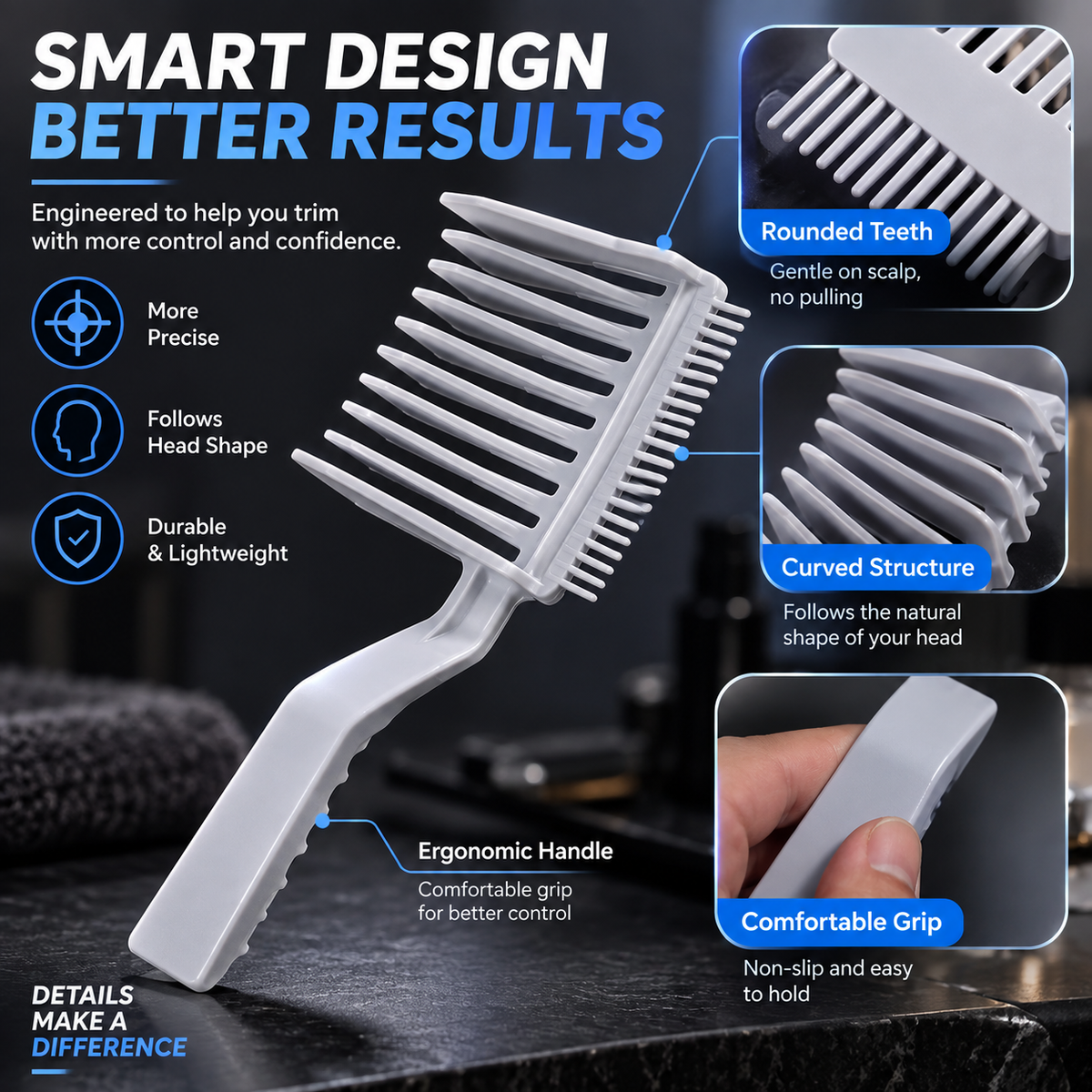 ✂️2PCS  2026 New DIY Fade Haircut Guide Comb – Cleaner Trims, Easier Touch-Ups