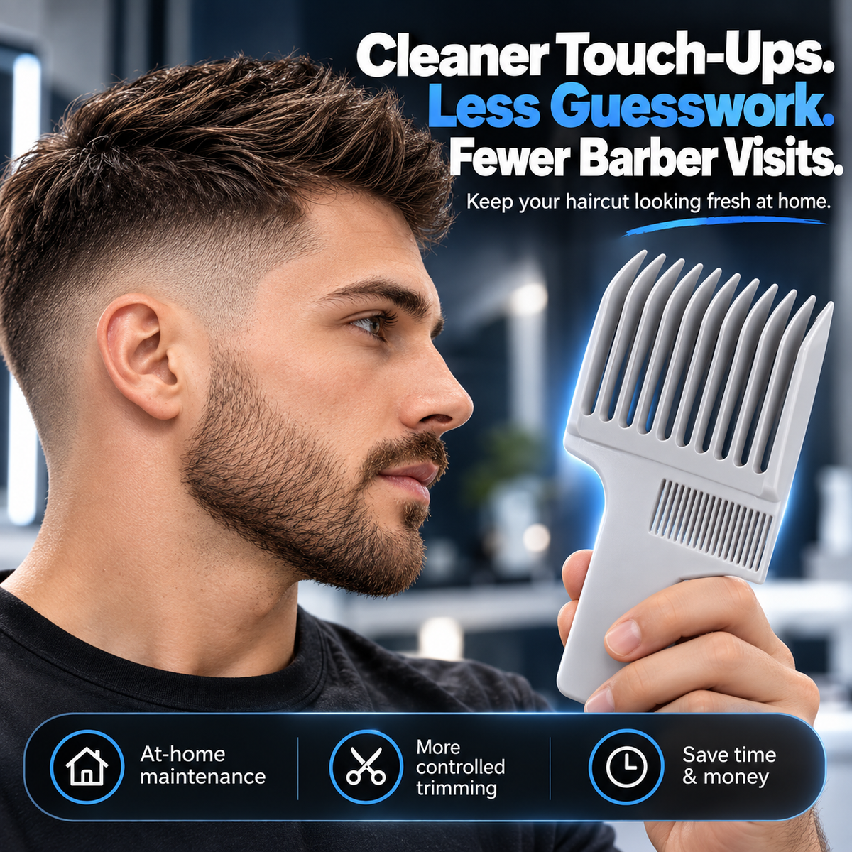 ✂️2PCS  2026 New DIY Fade Haircut Guide Comb – Cleaner Trims, Easier Touch-Ups