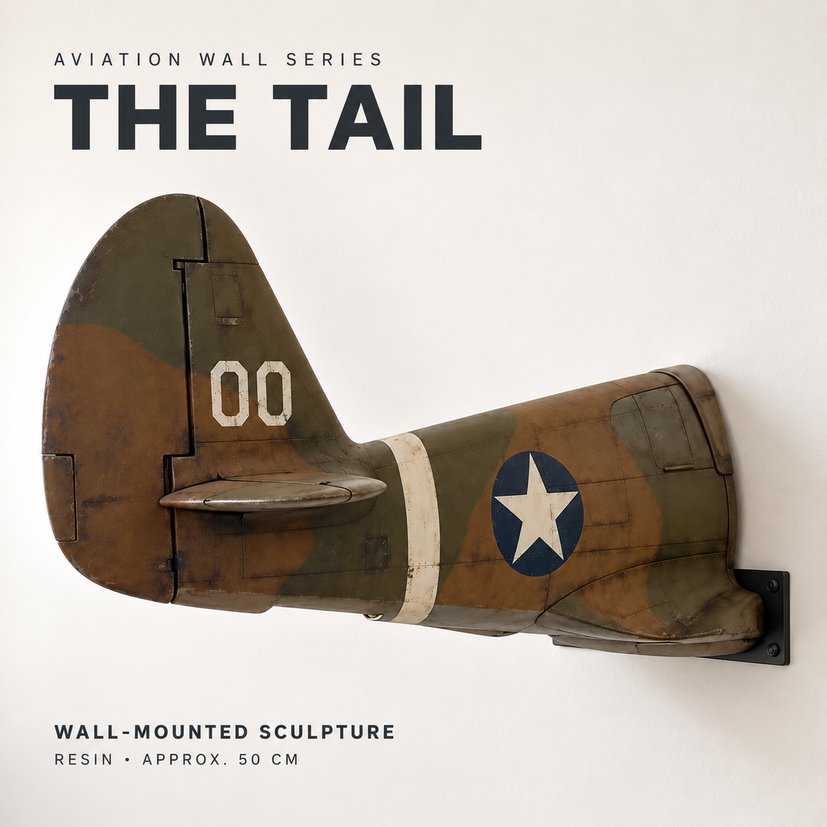 ✈️ 3D Aircraft Wall Sculpture – 20″ Resin Aviation Decor