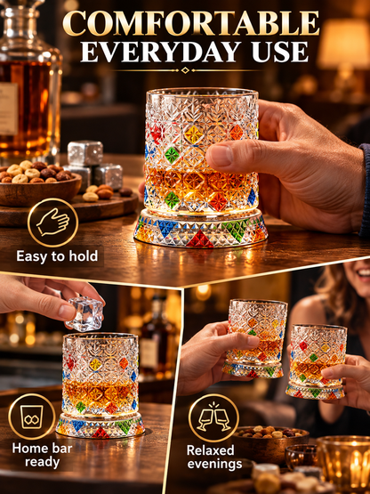 🎁🔥Luxury 360° Spinning Crystal Glass