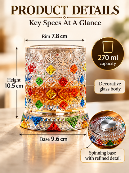 🎁🔥Luxury 360° Spinning Crystal Glass