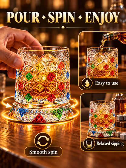 🎁🔥Luxury 360° Spinning Crystal Glass