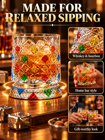 🎁🔥Luxury 360° Spinning Crystal Glass