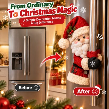 ✨ Bring Christmas Cheer Home – Festive Santa & Snowman Refrigerator Handle Decor
