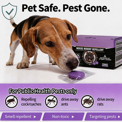 🛡️ Multi-Pest Repellent Tablets – Keep Mice, Roaches, Ants, Spiders & More Away