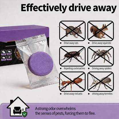 🛡️ Multi-Pest Repellent Tablets – Keep Mice, Roaches, Ants, Spiders & More Away