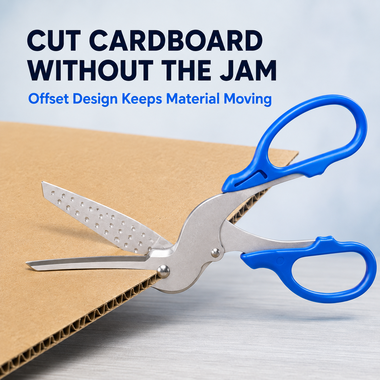 ✂️ Anti-Jam Multi-Purpose Cardboard Scissors – Cut Boxes, Tape & Labels with Less Struggle