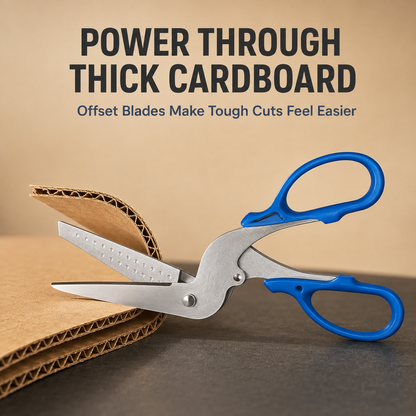 ✂️ Anti-Jam Multi-Purpose Cardboard Scissors – Cut Boxes, Tape & Labels with Less Struggle