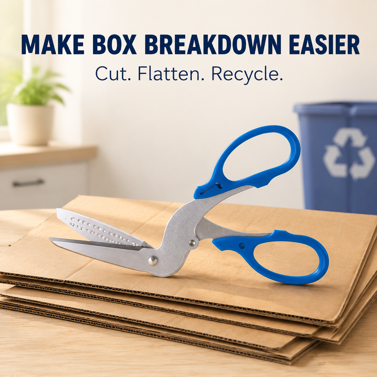 ✂️ Anti-Jam Multi-Purpose Cardboard Scissors – Cut Boxes, Tape & Labels with Less Struggle