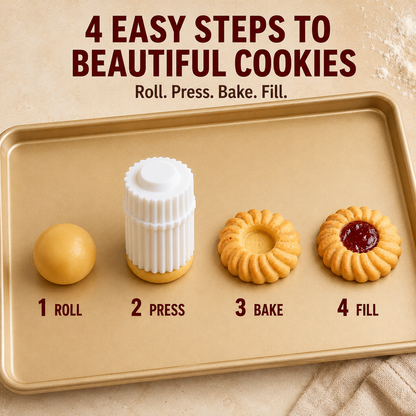 🍓 Spiral Jam Cookie Press Mold – Beautiful Bakery-Style Cookies Made Easy