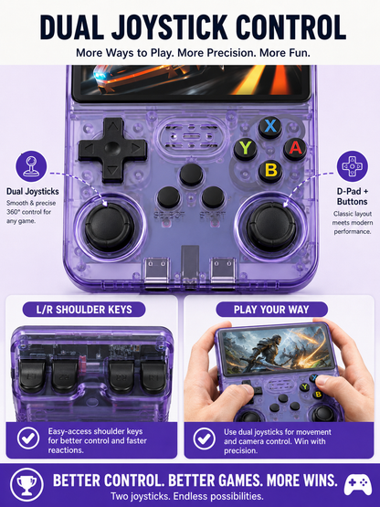 🎮 Retro Handheld Game Console 🕹️🔥 Portable 3.5 Inch IPS Gaming Device with 3500mAh Battery