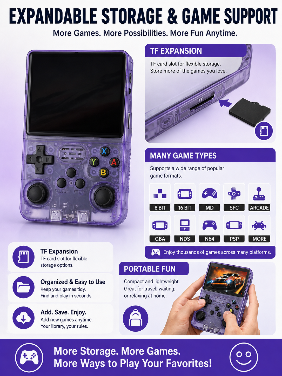 🎮 Retro Handheld Game Console 🕹️🔥 Portable 3.5 Inch IPS Gaming Device with 3500mAh Battery