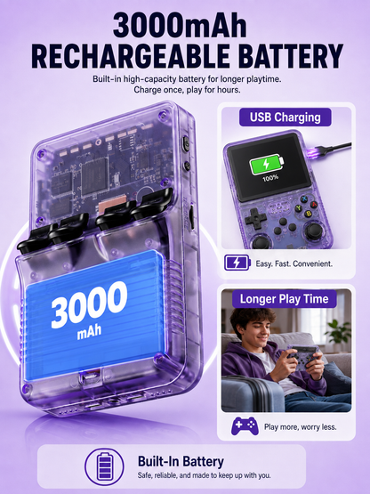 🎮 Retro Handheld Game Console 🕹️🔥 Portable 3.5 Inch IPS Gaming Device with 3500mAh Battery