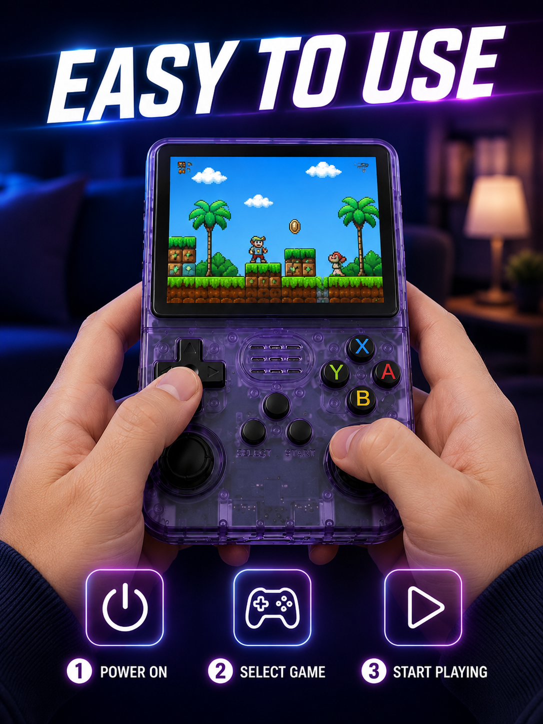 🎮 Retro Handheld Game Console 🕹️🔥 Portable 3.5 Inch IPS Gaming Device with 3500mAh Battery
