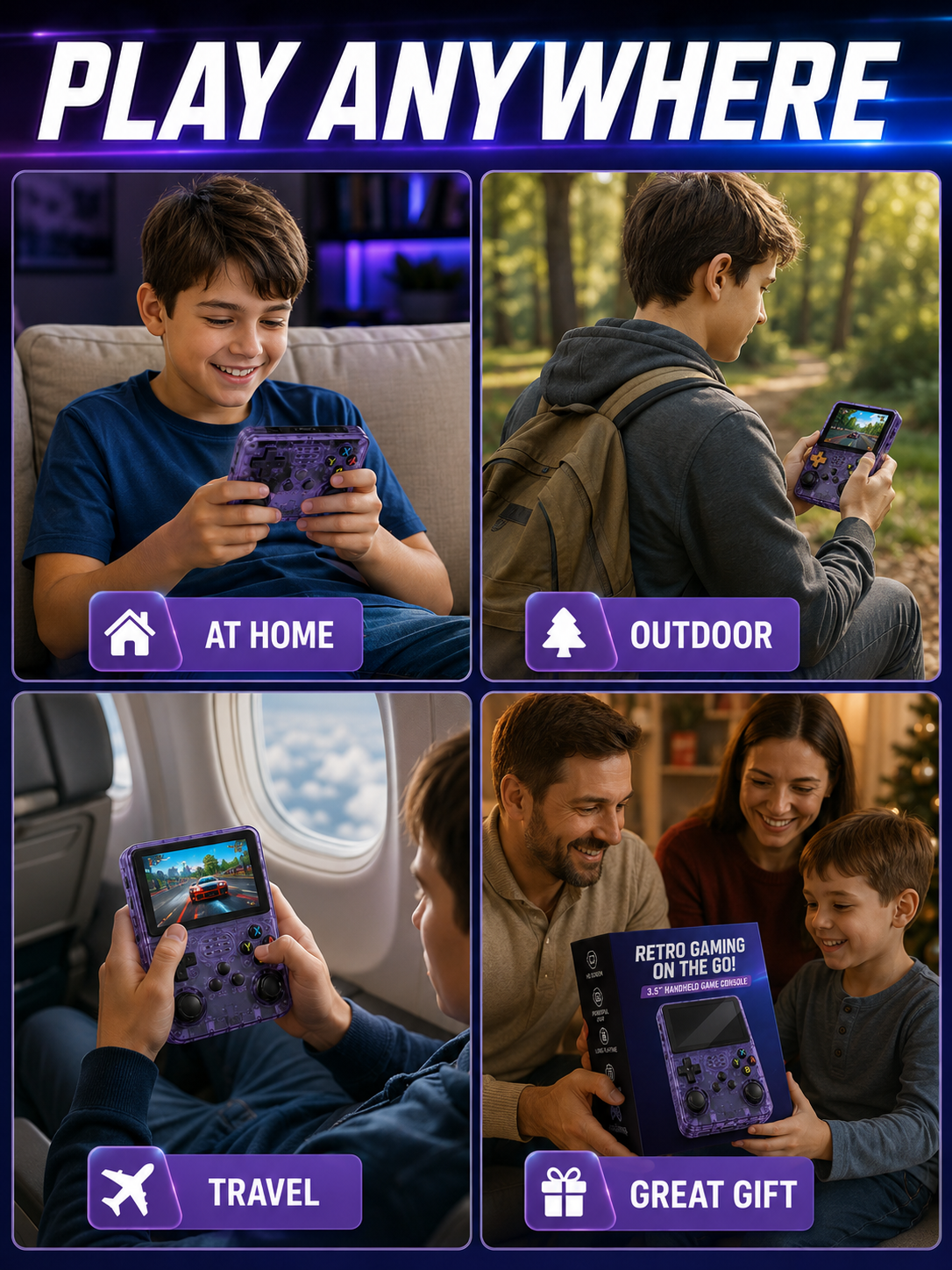 🎮 Retro Handheld Game Console 🕹️🔥 Portable 3.5 Inch IPS Gaming Device with 3500mAh Battery