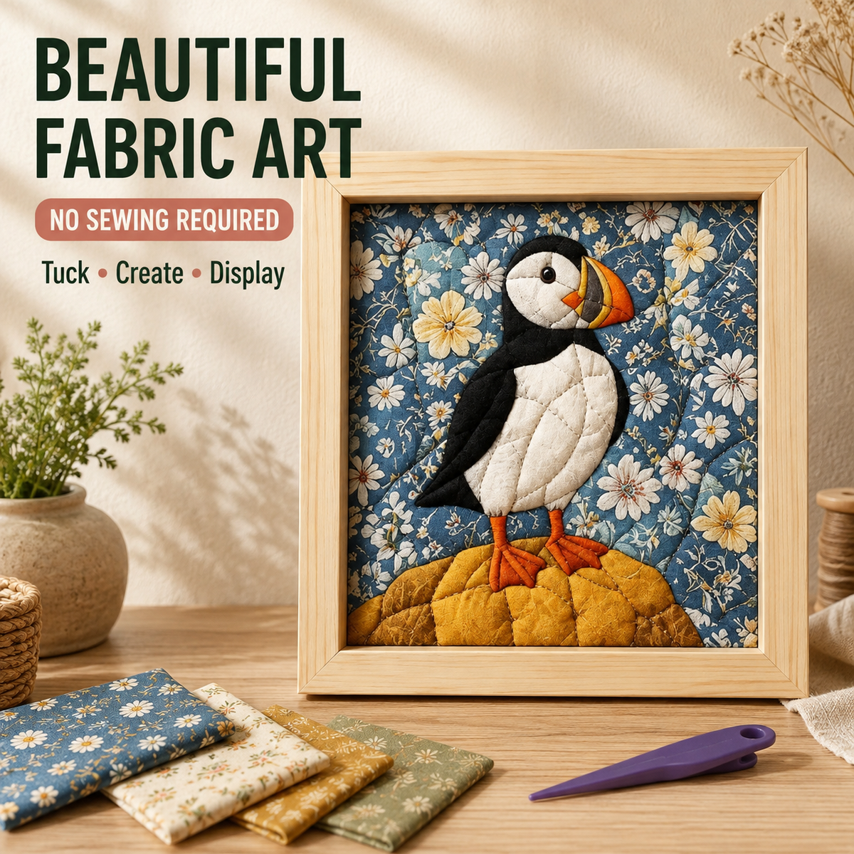 ✨ No-Sew 3D Fabric Art Kit – Create Stunning Textured Art with Ease