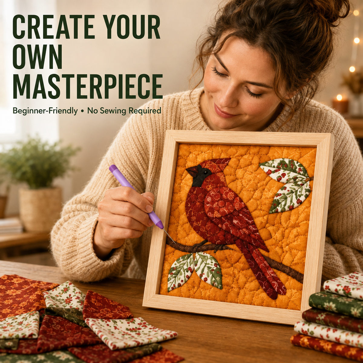 ✨ No-Sew 3D Fabric Art Kit – Create Stunning Textured Art with Ease