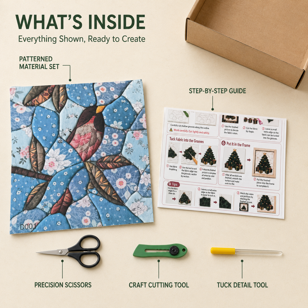 ✨ No-Sew 3D Fabric Art Kit – Create Stunning Textured Art with Ease