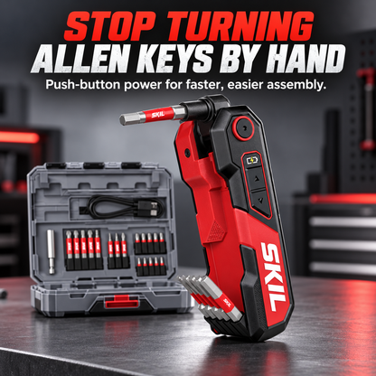 ⚡ Powered Hex Key Driver Kit – 3-Angle Folding Head, LED Light & 27-Piece Bit Set