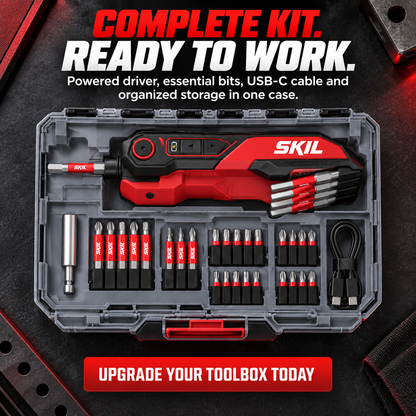 ⚡ Powered Hex Key Driver Kit – 3-Angle Folding Head, LED Light & 27-Piece Bit Set